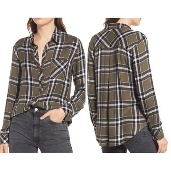 RAILS NWT Hunter Plaid Button Down in Kalamata Black Size XS - Picture 1 of 10